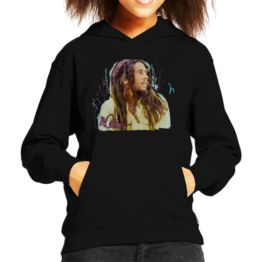 Sidney Maurer Original Portrait Of Musician Bob Marley Kid's Hooded Sweatshirt