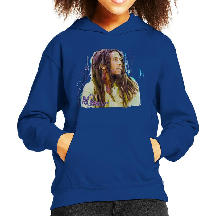 Sidney Maurer Original Portrait Of Musician Bob Marley Kid's Hooded Sweatshirt