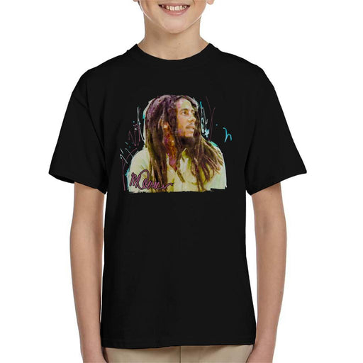 Sidney Maurer Original Portrait Of Musician Bob Marley Kid's T-Shirt