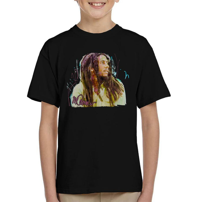 Sidney Maurer Original Portrait Of Musician Bob Marley Kid's T-Shirt