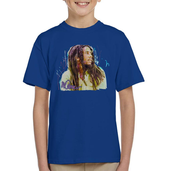 Sidney Maurer Original Portrait Of Musician Bob Marley Kid's T-Shirt