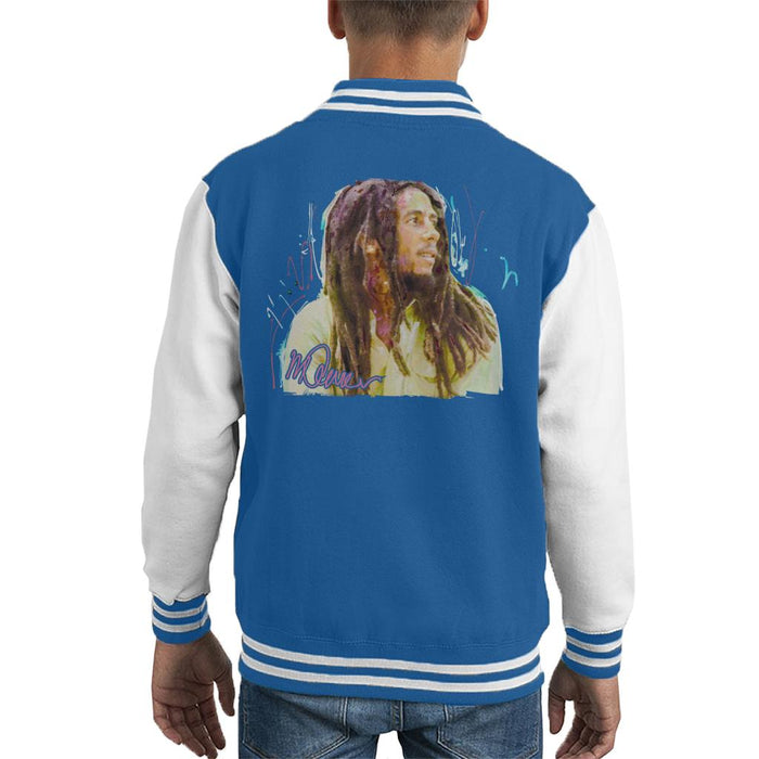 Sidney Maurer Original Portrait Of Musician Bob Marley Kid's Varsity Jacket