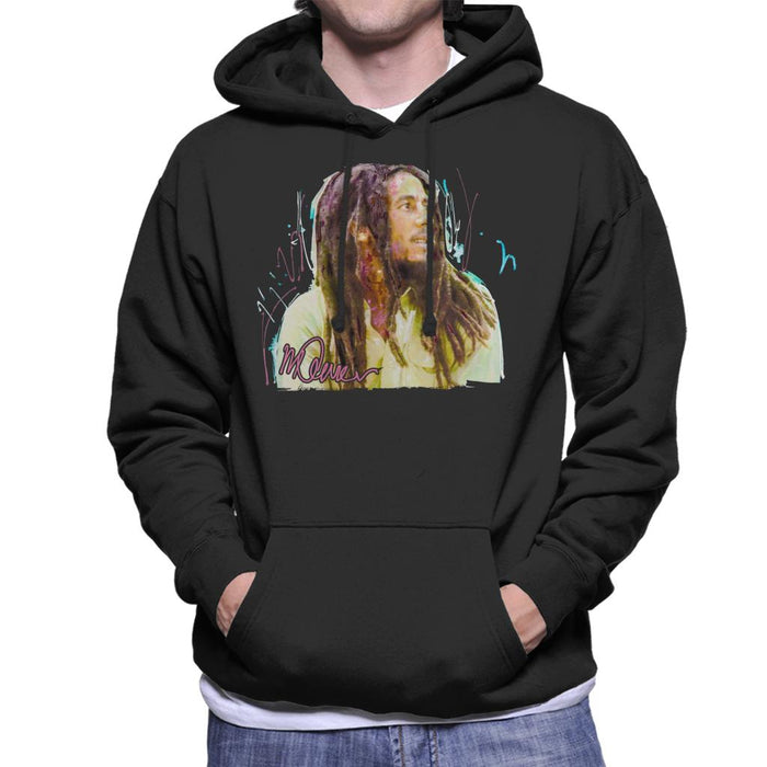 Sidney Maurer Original Portrait Of Musician Bob Marley Men's Hooded Sweatshirt