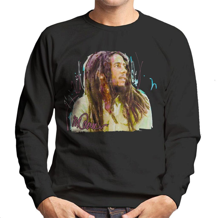 Sidney Maurer Original Portrait Of Musician Bob Marley Men's Sweatshirt