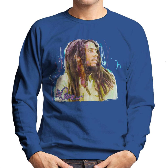 Sidney Maurer Original Portrait Of Musician Bob Marley Men's Sweatshirt