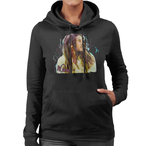 Sidney Maurer Original Portrait Of Musician Bob Marley Women's Hooded Sweatshirt