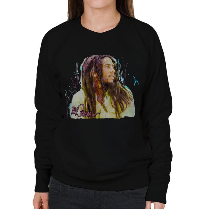 Sidney Maurer Original Portrait Of Musician Bob Marley Women's Sweatshirt