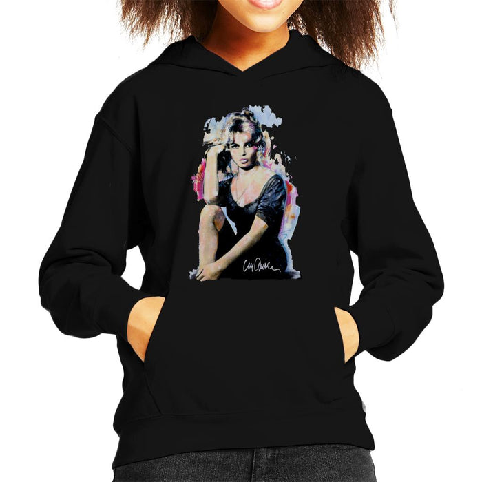 Sidney Maurer Original Portrait Of Actress Brigitte Bardot Kid's Hooded Sweatshirt