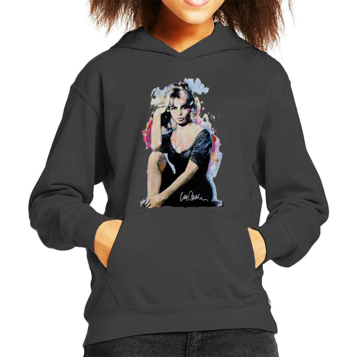Sidney Maurer Original Portrait Of Actress Brigitte Bardot Kid's Hooded Sweatshirt