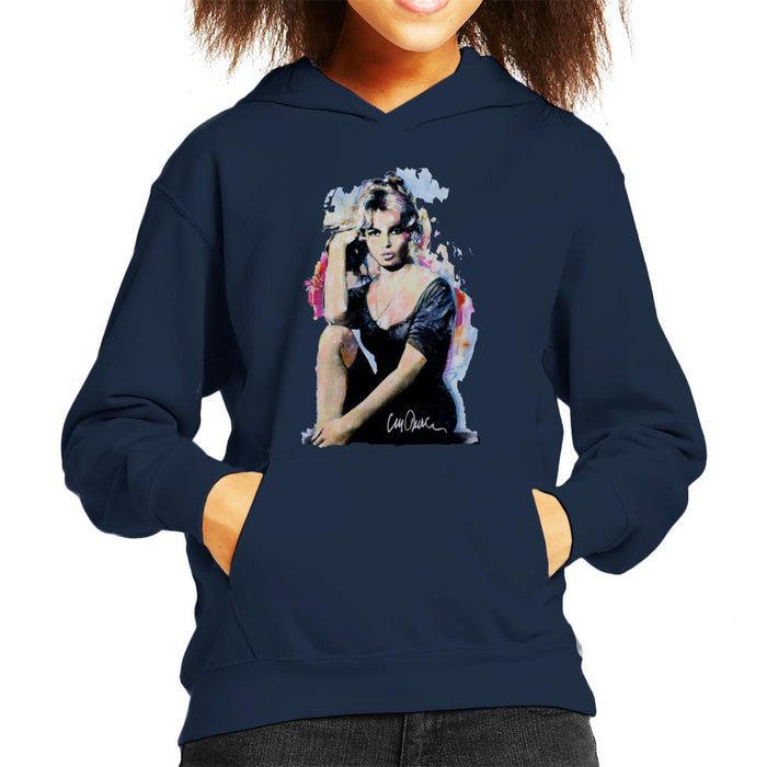 Sidney Maurer Original Portrait Of Actress Brigitte Bardot Kid's Hooded Sweatshirt