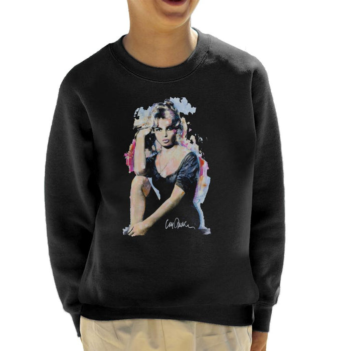 Sidney Maurer Original Portrait Of Actress Brigitte Bardot Kid's Sweatshirt