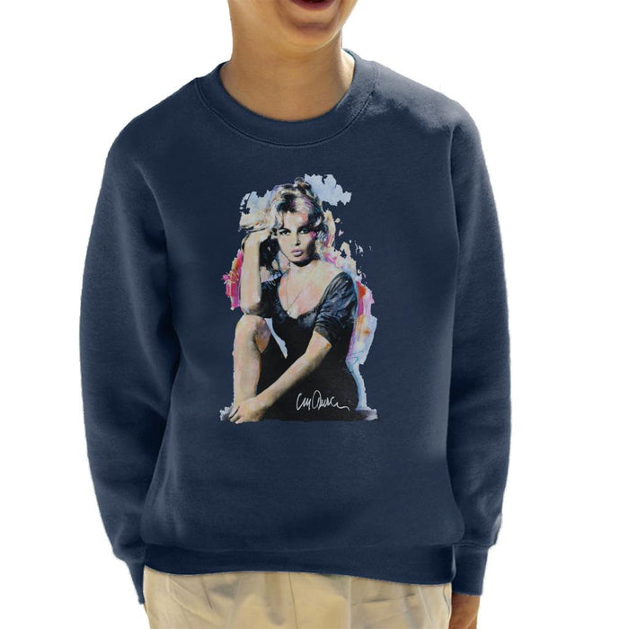 Sidney Maurer Original Portrait Of Actress Brigitte Bardot Kid's Sweatshirt