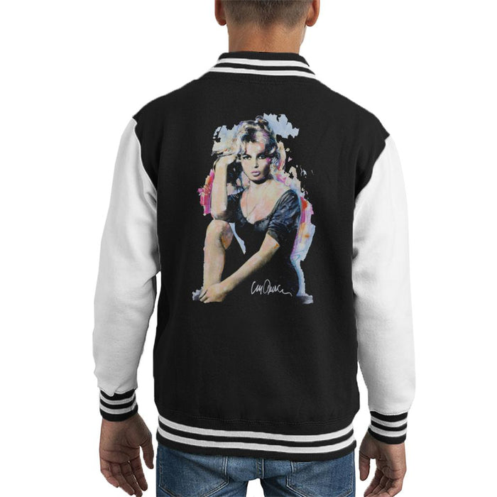 Sidney Maurer Original Portrait Of Actress Brigitte Bardot Kid's Varsity Jacket