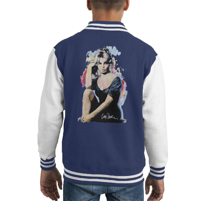 Sidney Maurer Original Portrait Of Actress Brigitte Bardot Kid's Varsity Jacket