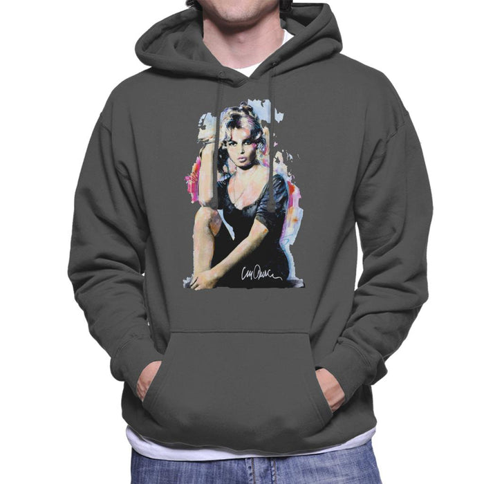 Sidney Maurer Original Portrait Of Actress Brigitte Bardot Men's Hooded Sweatshirt