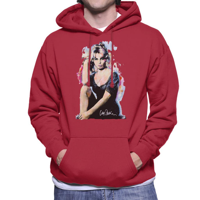 Sidney Maurer Original Portrait Of Actress Brigitte Bardot Men's Hooded Sweatshirt