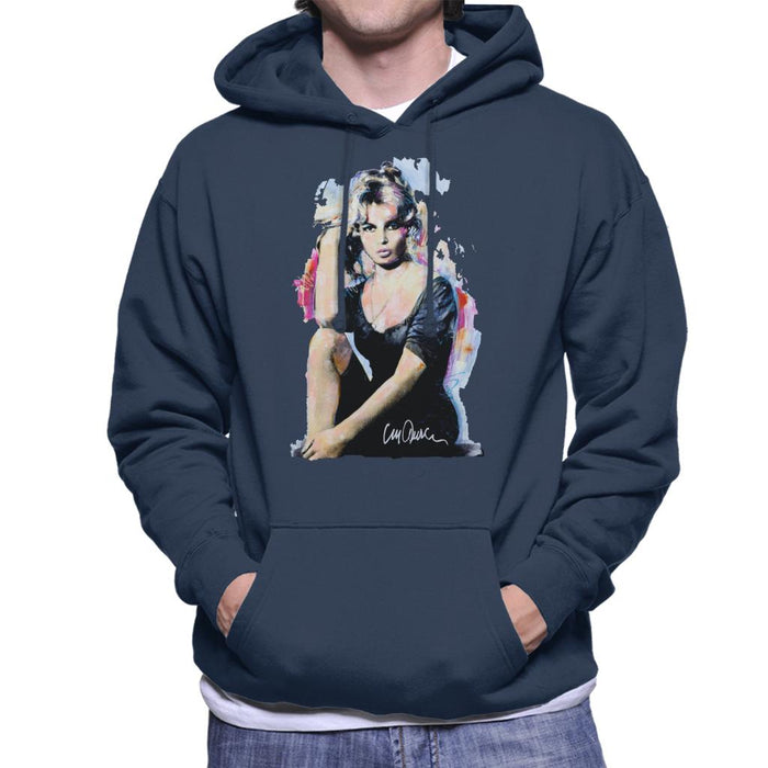 Sidney Maurer Original Portrait Of Actress Brigitte Bardot Men's Hooded Sweatshirt