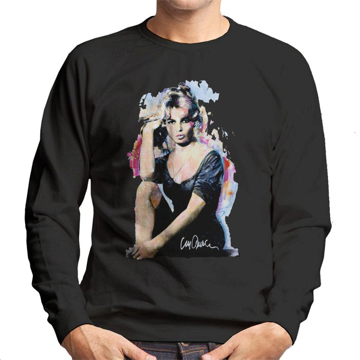 Sidney Maurer Original Portrait Of Actress Brigitte Bardot Men's Sweatshirt