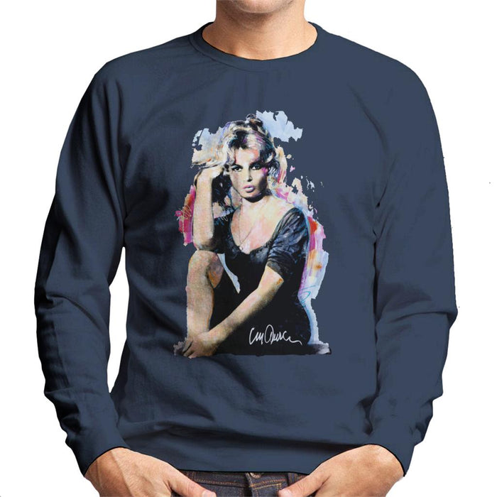 Sidney Maurer Original Portrait Of Actress Brigitte Bardot Men's Sweatshirt