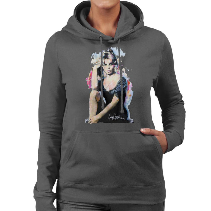 Sidney Maurer Original Portrait Of Actress Brigitte Bardot Women's Hooded Sweatshirt