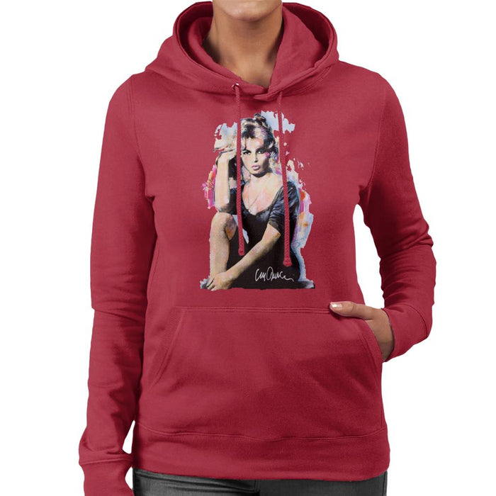 Sidney Maurer Original Portrait Of Actress Brigitte Bardot Women's Hooded Sweatshirt