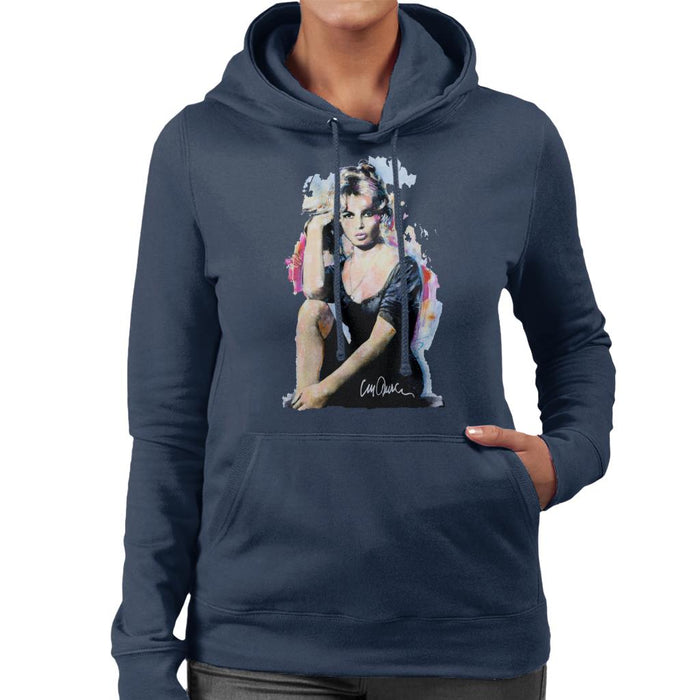 Sidney Maurer Original Portrait Of Actress Brigitte Bardot Women's Hooded Sweatshirt