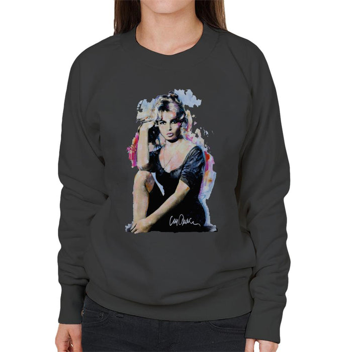 Sidney Maurer Original Portrait Of Actress Brigitte Bardot Women's Sweatshirt