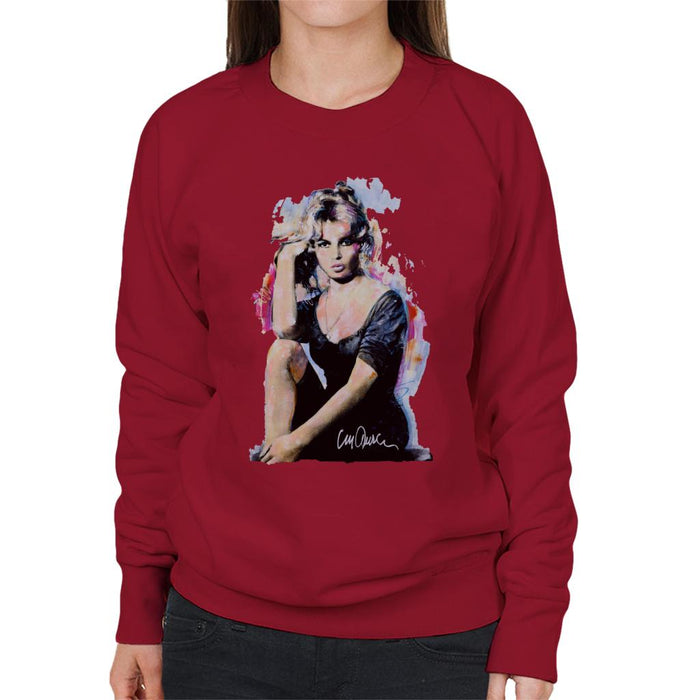 Sidney Maurer Original Portrait Of Actress Brigitte Bardot Women's Sweatshirt