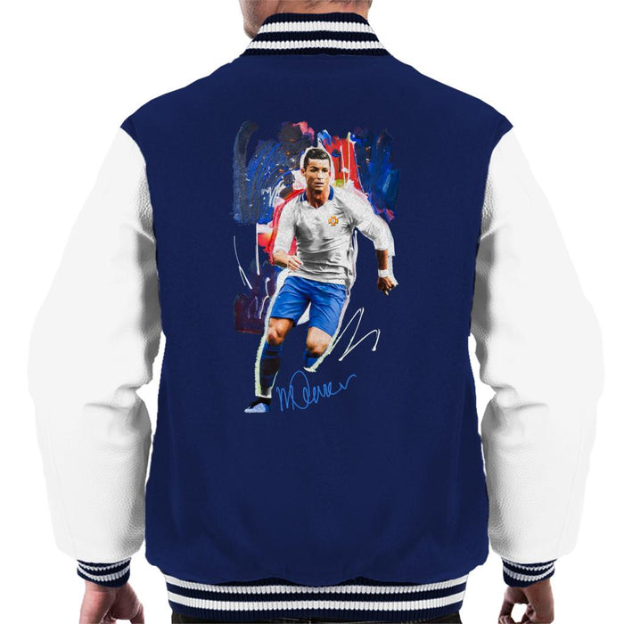 Sidney Maurer Original Portrait Of Striker Cristiano Ronaldo Men's Varsity Jacket
