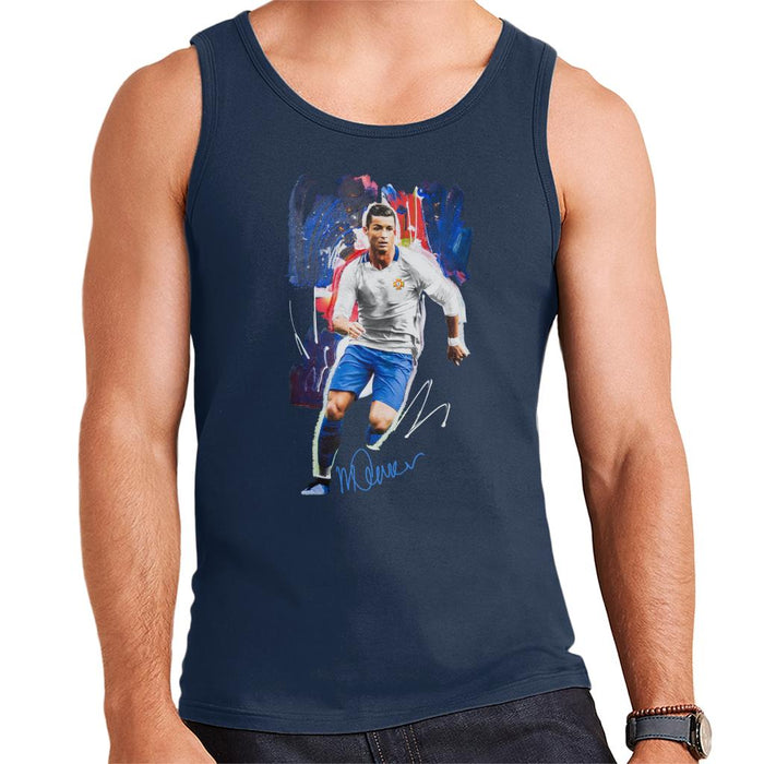 Sidney Maurer Original Portrait Of Striker Cristiano Ronaldo Men's Vest