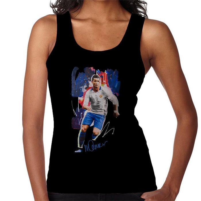 Sidney Maurer Original Portrait Of Striker Cristiano Ronaldo Women's Vest