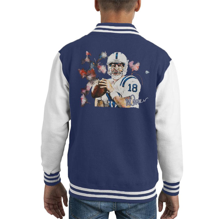 Sidney Maurer Original Portrait Of Star Quarterback Peyton Manning Kid's Varsity Jacket