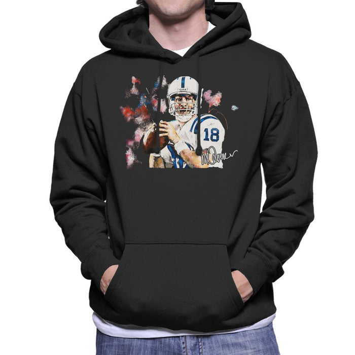 Sidney Maurer Original Portrait Of Star Quarterback Peyton Manning Men's Hooded Sweatshirt