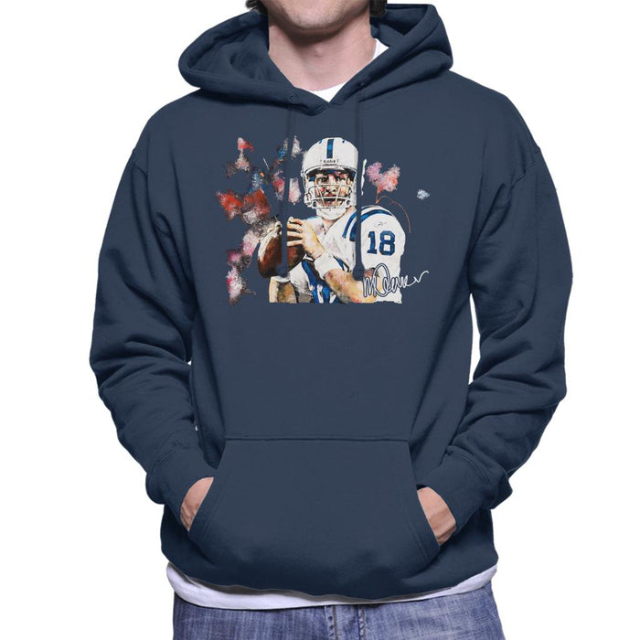 Sidney Maurer Original Portrait Of Star Quarterback Peyton Manning Men's Hooded Sweatshirt