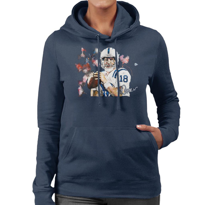 Sidney Maurer Original Portrait Of Star Quarterback Peyton Manning Women's Hooded Sweatshirt