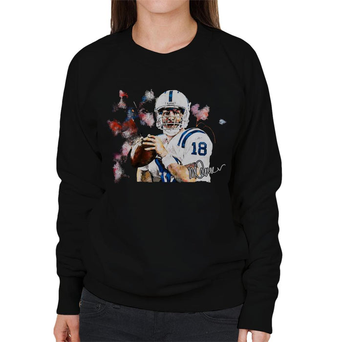 Sidney Maurer Original Portrait Of Star Quarterback Peyton Manning Women's Sweatshirt