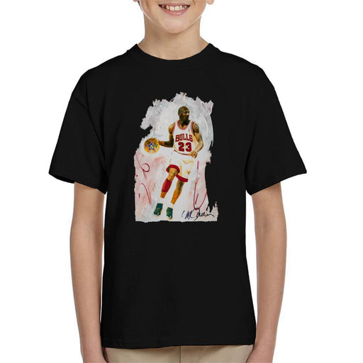 Sidney Maurer Original Portrait Of Basketball Star Michael Jordan Kid's T-Shirt