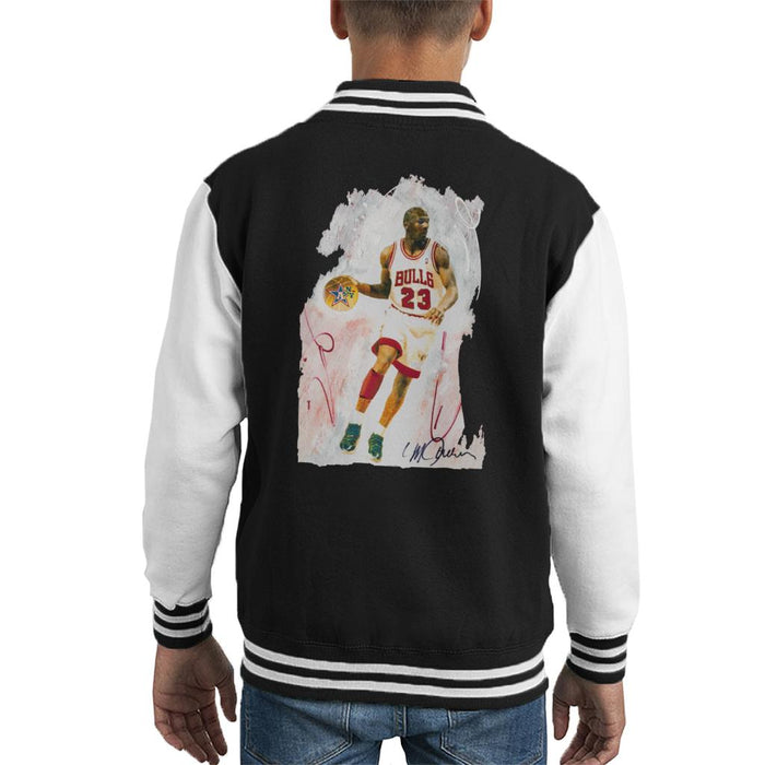 Sidney Maurer Original Portrait Of Basketball Star Michael Jordan Kid's Varsity Jacket