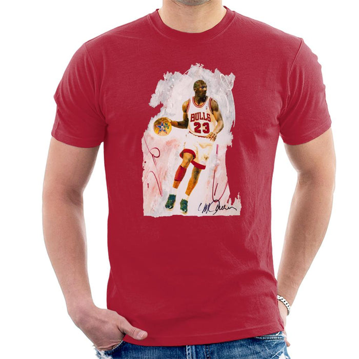 Sidney Maurer Original Portrait Of Basketball Star Michael Jordan Men's T-Shirt