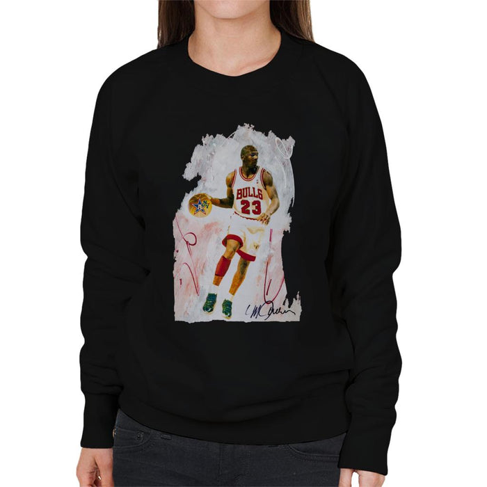 Sidney Maurer Original Portrait Of Basketball Star Michael Jordan Women's Sweatshirt