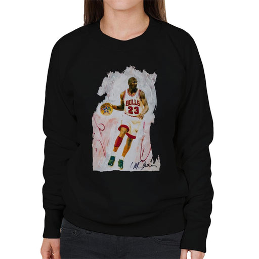 Sidney Maurer Original Portrait Of Basketball Star Michael Jordan Women's Sweatshirt