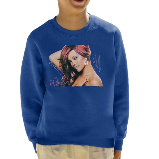 Sidney Maurer Original Portrait Of Rihanna Drop Earrings Kid's Sweatshirt