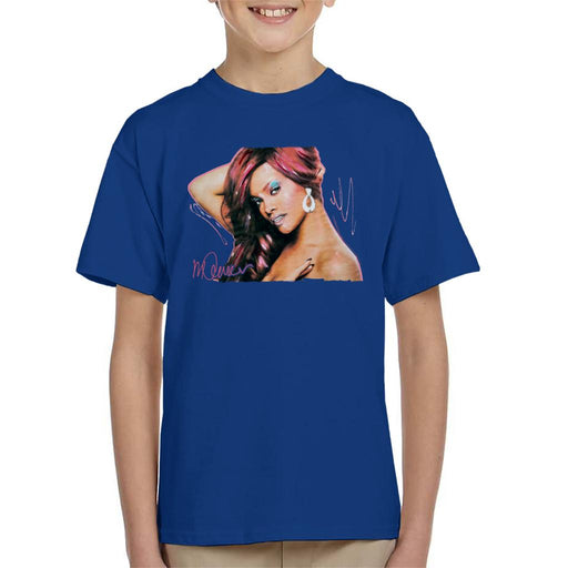 Sidney Maurer Original Portrait Of Rihanna Drop Earrings Kid's T-Shirt