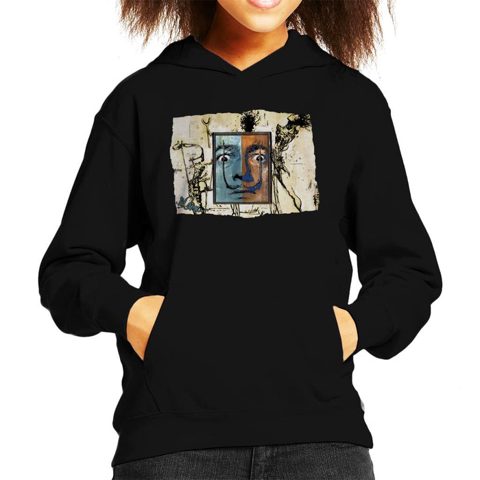 Sidney Maurer Original Portrait Of Surrealist Salvador Dali Kid's Hooded Sweatshirt