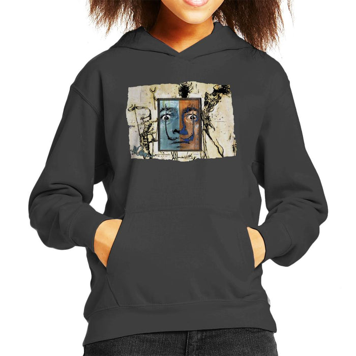 Sidney Maurer Original Portrait Of Surrealist Salvador Dali Kid's Hooded Sweatshirt