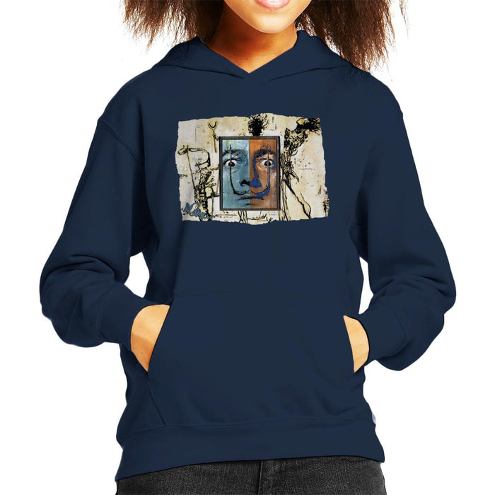 Sidney Maurer Original Portrait Of Surrealist Salvador Dali Kid's Hooded Sweatshirt