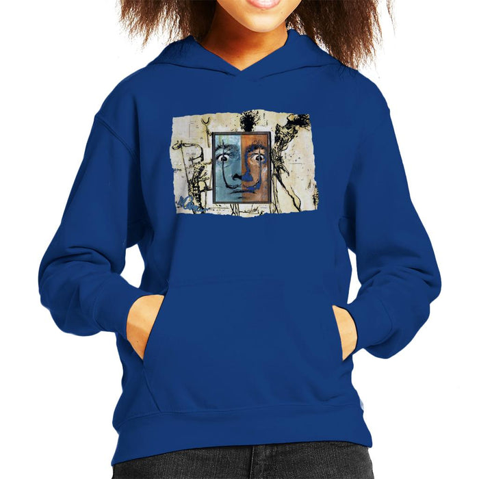 Sidney Maurer Original Portrait Of Surrealist Salvador Dali Kid's Hooded Sweatshirt