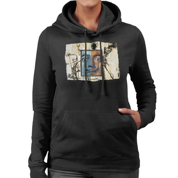 Sidney Maurer Original Portrait Of Surrealist Salvador Dali Women's Hooded Sweatshirt