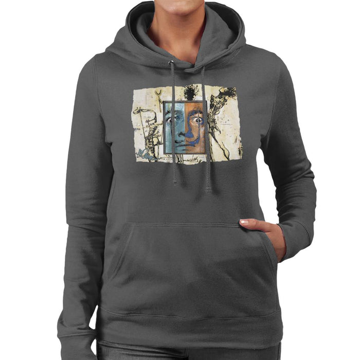 Sidney Maurer Original Portrait Of Surrealist Salvador Dali Women's Hooded Sweatshirt
