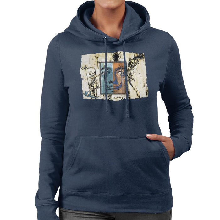 Sidney Maurer Original Portrait Of Surrealist Salvador Dali Women's Hooded Sweatshirt